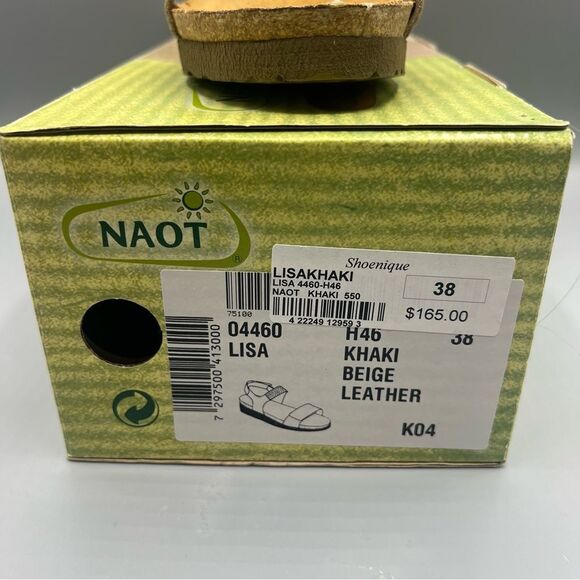 Naot Lisa Khaki Beige Leather Rhinestone Sandals - Picture 8 of 10